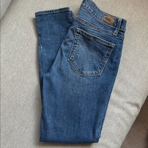 PAIGE Women's Classic Distressed Blue Skinny Jeans